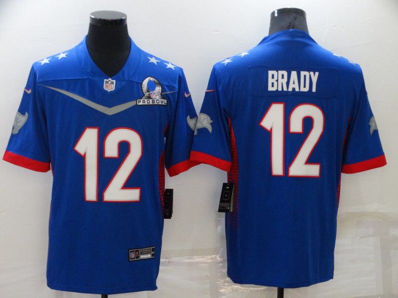 Men Tampa Bay Buccaneers #12 Brady Blue Nike 2022 All star Pro bowl Limited NFL Jersey